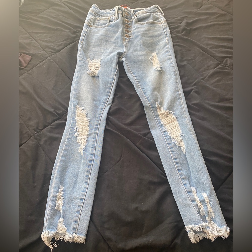 WAX Skinny Jeans Light Raw Hem Size 1/25W
